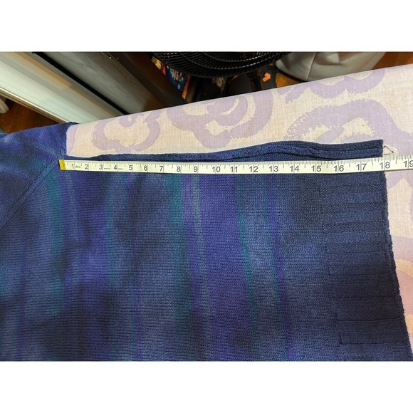 Men’s DIESEL Large Wool/Nylon Blend sweater Navy/Blue/ Purple/green stripe - Picture 8 of 15